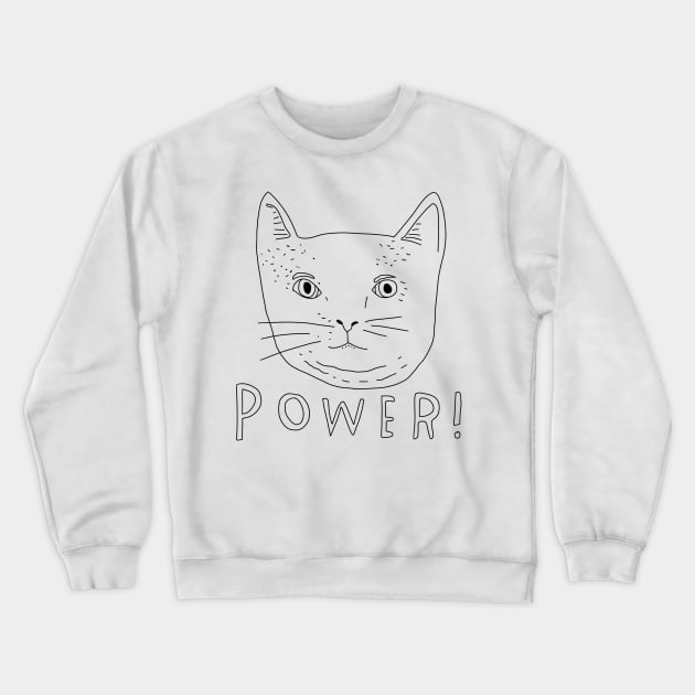 Frightened Rabbit Power Cat Crewneck Sweatshirt by SentABearToSpace 